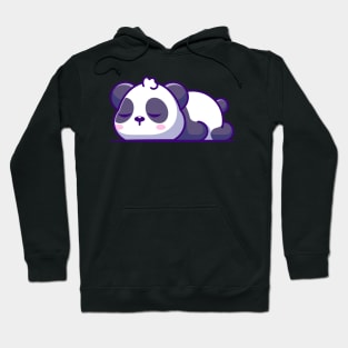 Cute panda sleeping cartoon illustration Hoodie